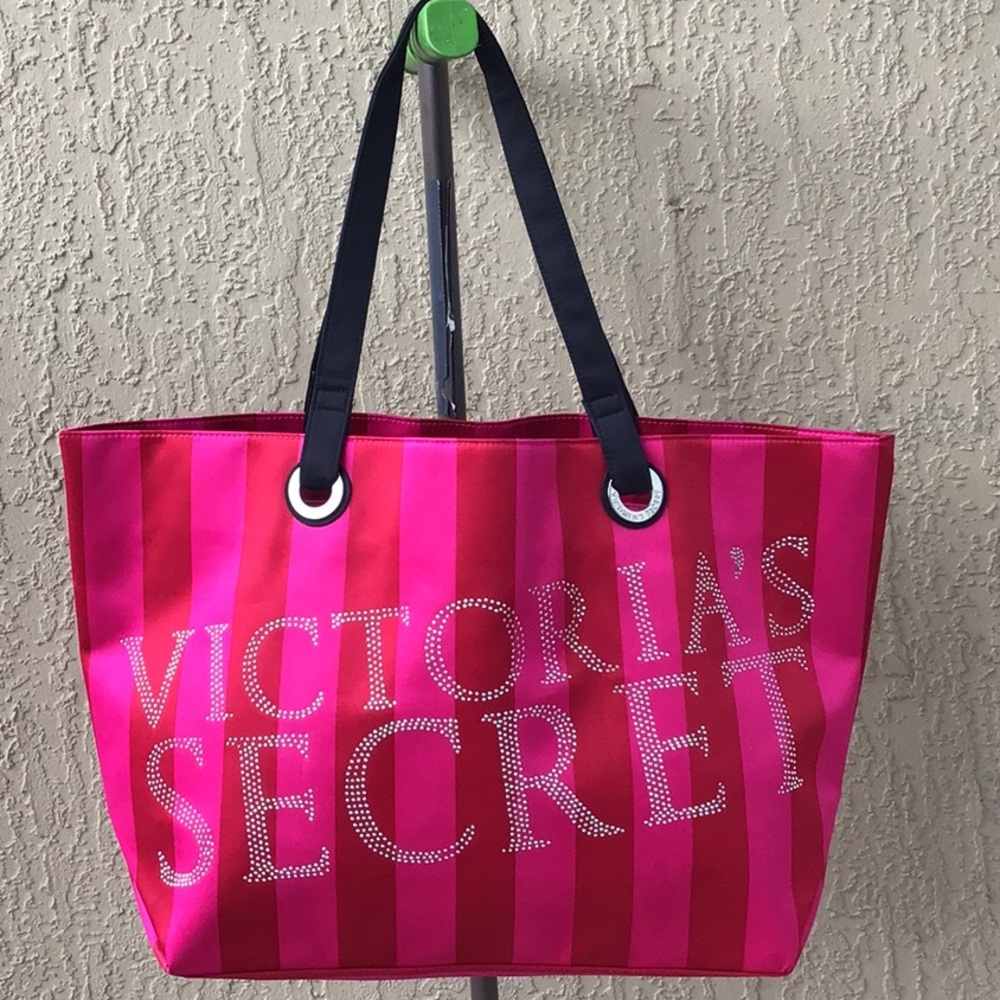 Victoria's Secret Striped Pink Tote